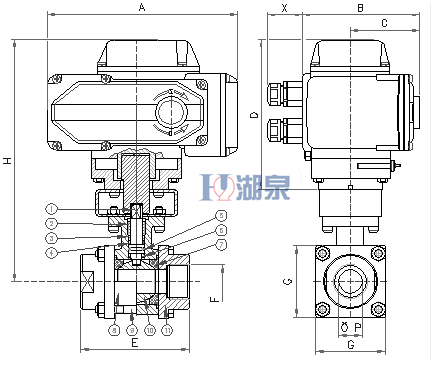 電動絲扣球閥Q911F-16P型號，圖片，原理